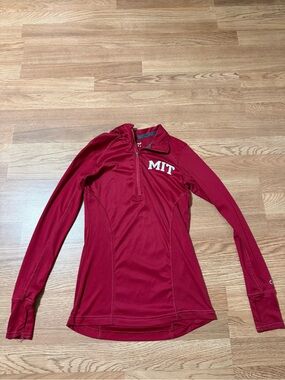 Champion Women's Crimson MIT Quarter-Zip Long Sleeve Top